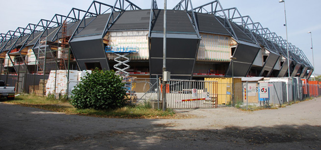 Swedbank arena börjar bli klar. Nu måste området runt omkring färdigställas.